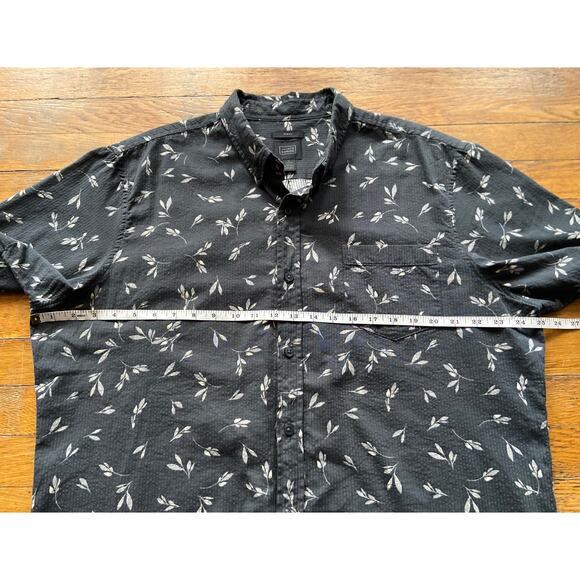 14th & UNION Trim Fit Gray Textured Floral Button Down Shirt sz XL - Picture 9 of 11